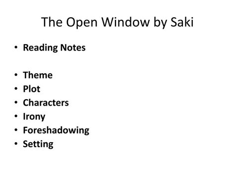 What is the Theme of the Open Window?